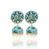 Traditional Blue Green Meenakari Jhumka Earring
