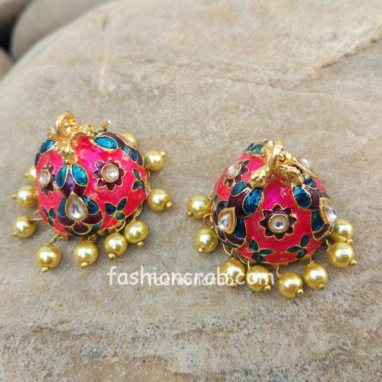 Pink Jhumka Earring