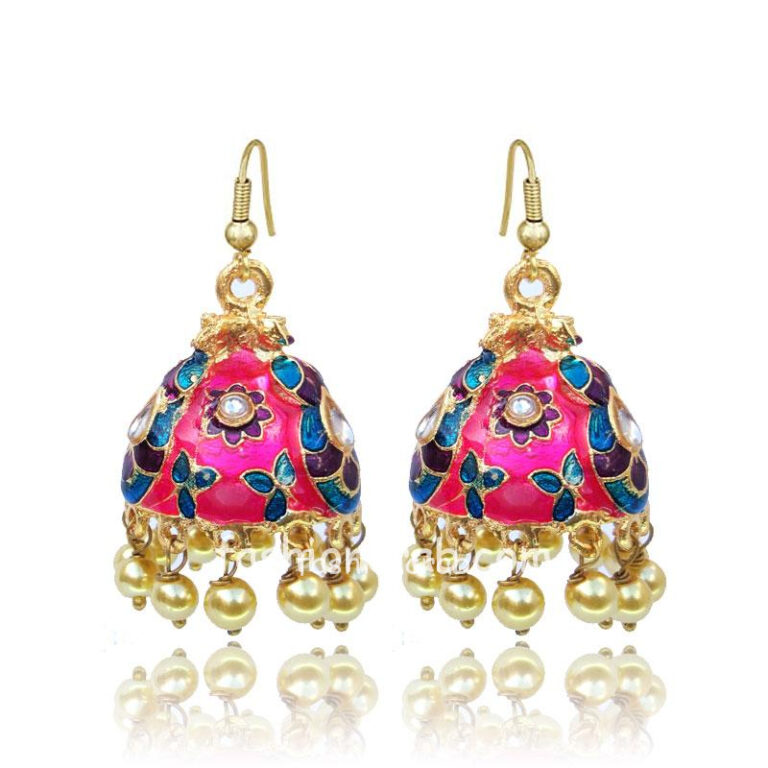 Pink Jhumka Earring