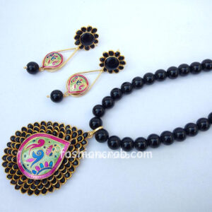 Black Necklace Set for Saree