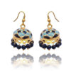 Blue Black Small Jhumka Earrings