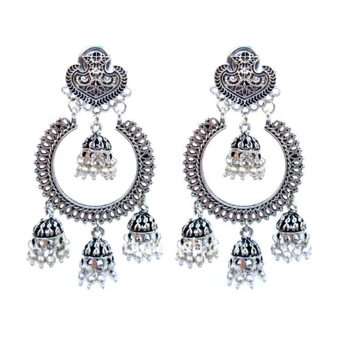 Charming Oxidised Silver Classic Earring for Festivals