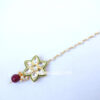 Kundan Maang Tikka with Maroon Pearl