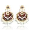 Maroon Meenakari Big Chandbali Earring