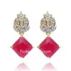 Maroon Stone Crystal Earrings Maroon Stone Crystal Earrings