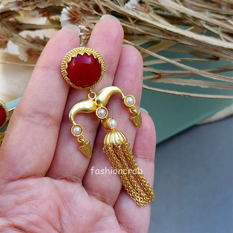 Red Stone Earrings