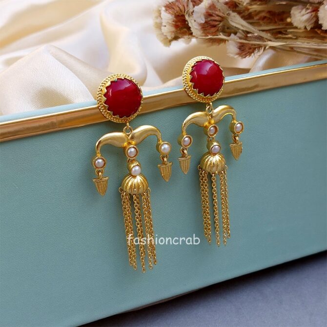 Red Stone Earrings Red Stone Earrings