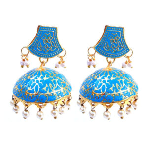 Blue Meenakari Traditional Jhumki Earring