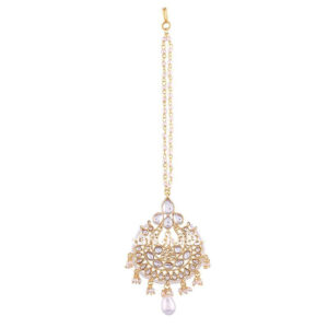 Bridal Maang Tikka with Pearl Hanging