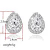 Cubic Zircon Crystal Stud Earring-02 Cubic Zircon Crystal Stud Earring