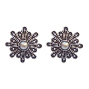 Floral Oxidised Studs