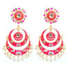 Pink Meenakari Chandbali Earrings-01 Pink Meenakari Chandbali Earrings