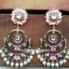 Black Meenakari Chandbali Earring