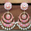 Peach Color Meenakari Chandbali Earring