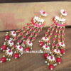 Maroon Meenakari Lotus Earrings-01 Maroon Meenakari Lotus Earrings