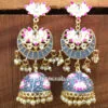 Meenakari Earrings for Grey Gown