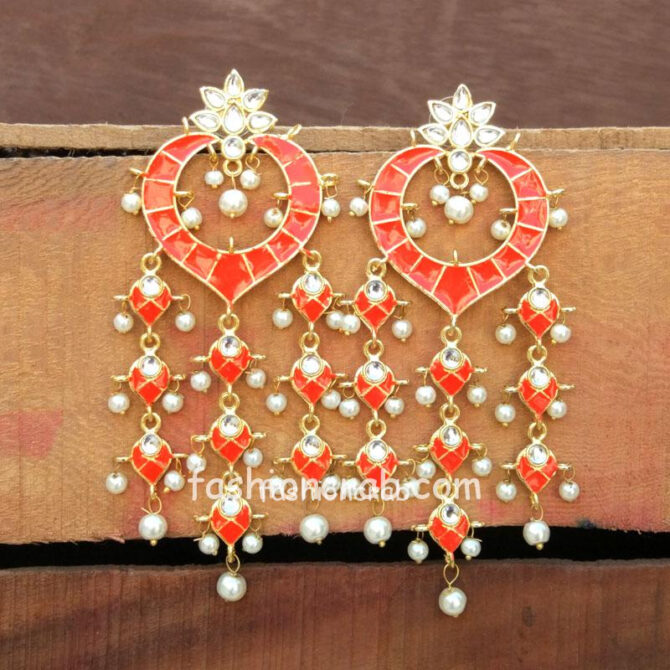Orange Traditional Earrings Orange Traditional Earrings