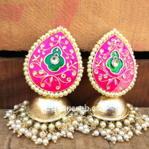 Pink Jhumka for Saree