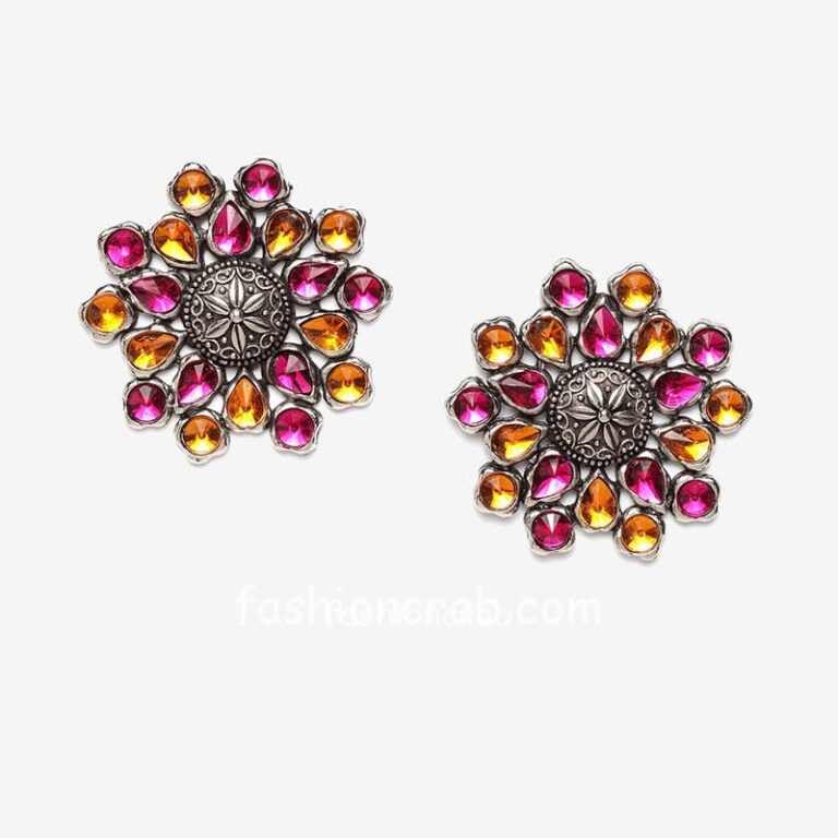 Pink Orange Ear Studs for Women