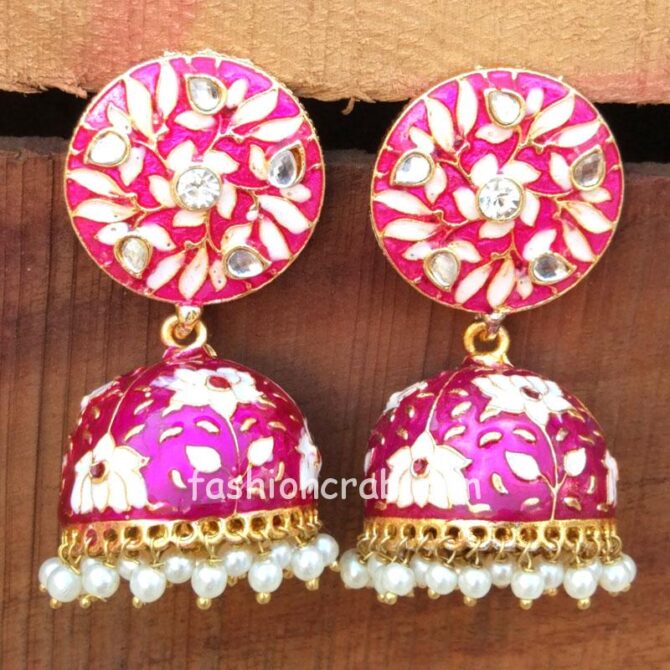 Purple Jhumka Earrings-01 Purple Jhumka Earrings