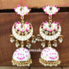 White Meenakari Jhumka Earring for Girls