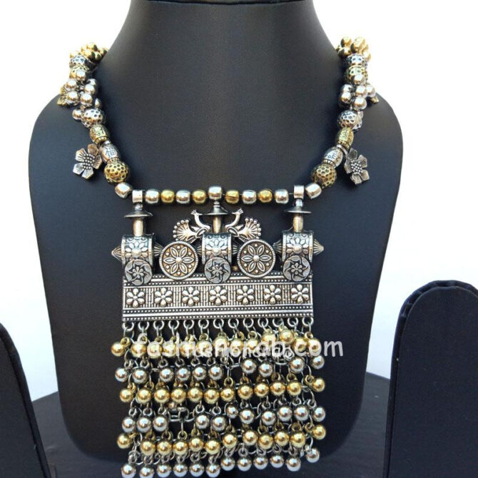 Antique Dual Tone Oxidised Necklace Set for Women Antique Dual Tone Oxidised Necklace Set for Women