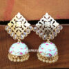 Baby Blue Color Partywear Meenakari Jhumka