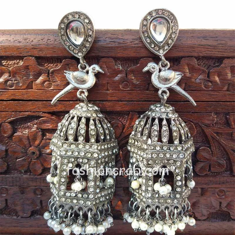 Bird Cage Earrings for Gown