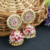 Bollywood Style Indian Maroon Jhumka Earring