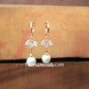 Crystal Leaf Pearl Earrings