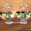 Flower Jhumka Earrings for Mehndi-01 Flower Jhumka Earrings for Mehndi