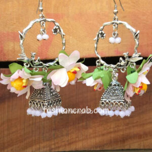 Flower Jhumka Earrings for Mehndi