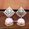 Light Pink Partywear Meenakari Jhumka