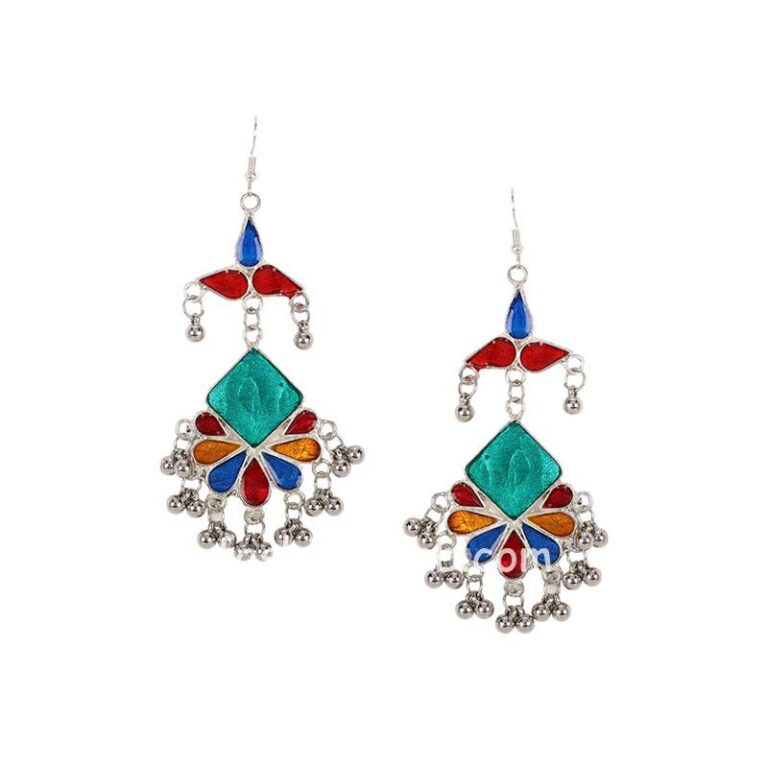 Multi Color Afghani Earrings for Women