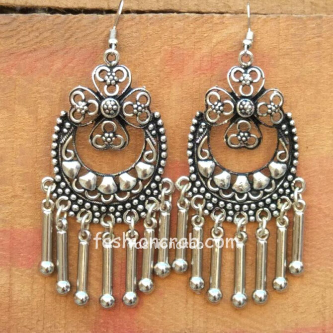 Oxidised Silver Toned Earrings Oxidised Silver Toned Earrings