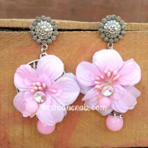 Pink Floral Earrings