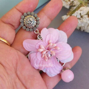 Pink Flower Earrings