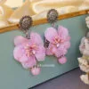 Pink Flower Earrings