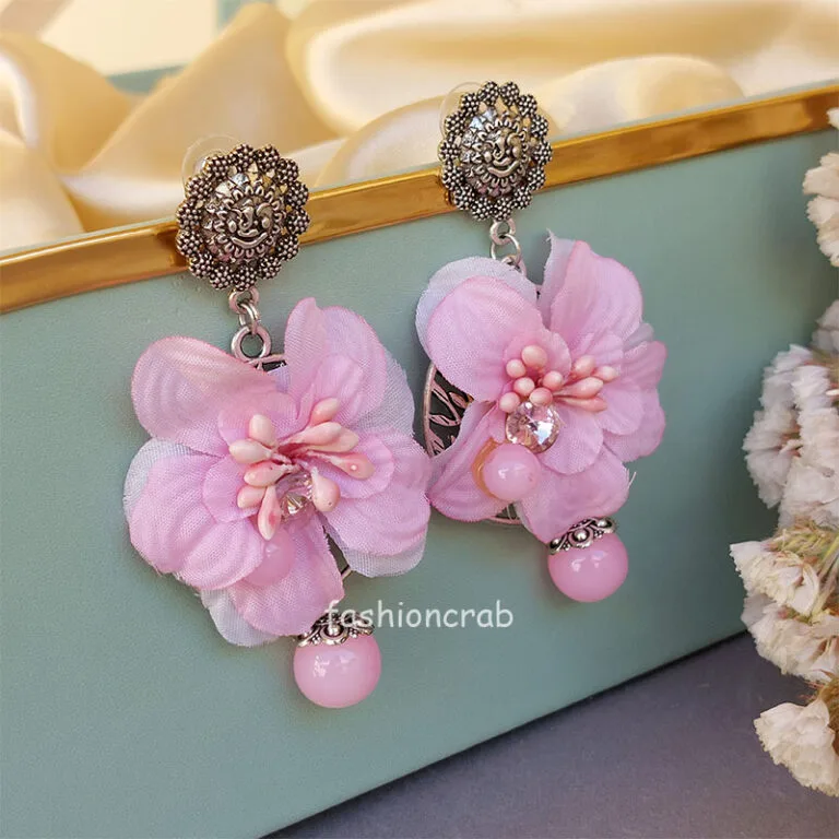 Pink Flower Earrings
