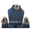 Traditional Grey Earrings with Maang Tikka for Party
