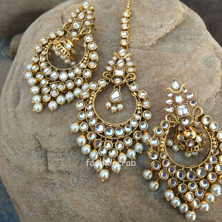 Traditional Maang Tikka with Earring Set for Wedding