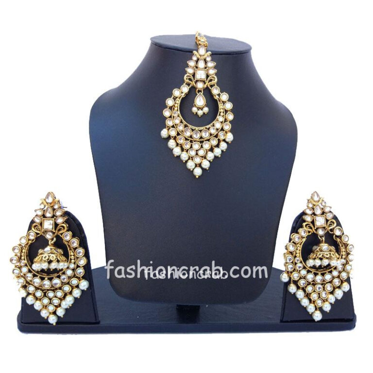 Traditional Maang Tikka with Earring Set for Wedding