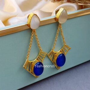 White Blue Stone Earrings