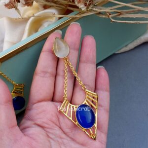 White Blue Stone Earrings