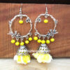 Yellow Flower Jhumka Earring for Sangeet