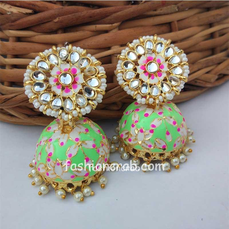 ZEVAR I Latest Design Jhumka Earrings With Maangtika – Zevar