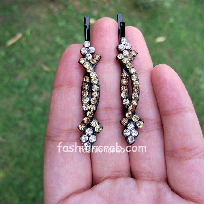 Brown Crystal Hair Pins for Wedding Brown Crystal Hair Pins for Wedding