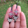 Dark Pink Crystal Hair Pins for Wedding