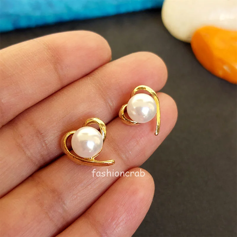 Discover more than 160 heart shape pearl earrings