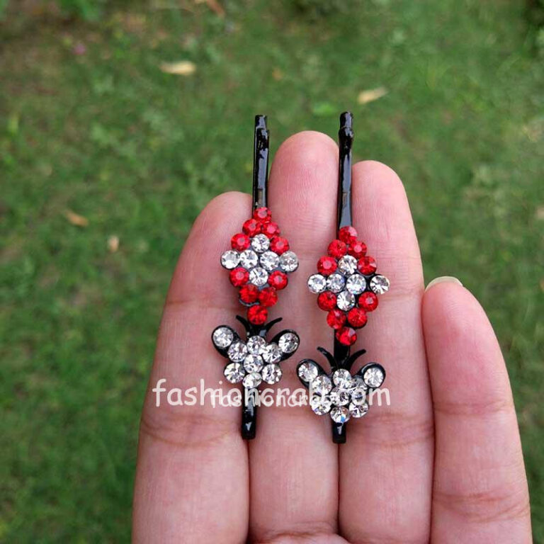 Red Crystal Hair Pins for Wedding